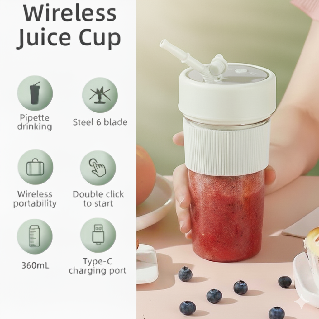Electric Fruit Juicer Portable Wireless Blender